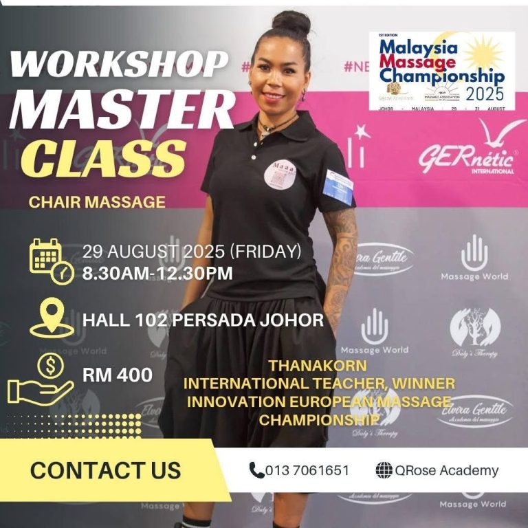 Thanakorn Buch Workshop für einen Masterclass-Kurs über Chair-massage in Johor - Malaysia